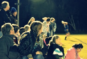 On the sidelines at soccer.