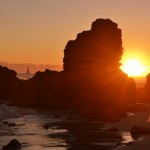 Seascape, rocks, sunrise