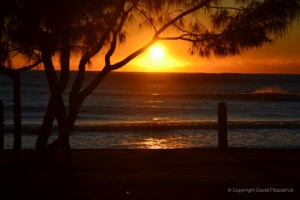 Sun rising after beach.