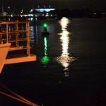 Moonlight over the river.