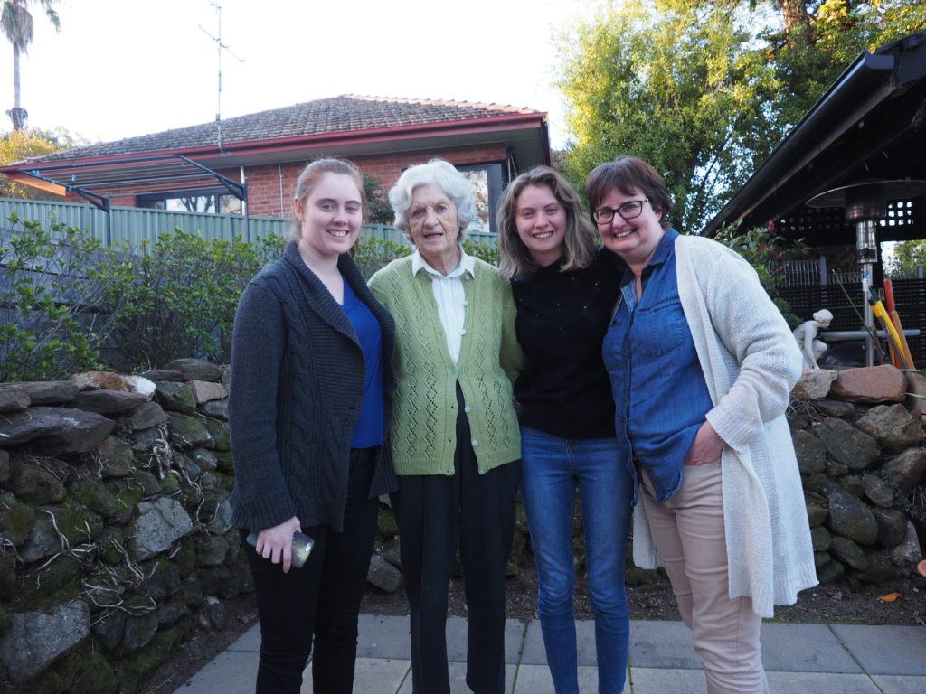 Grandma with grandaughters and daughter-in-law