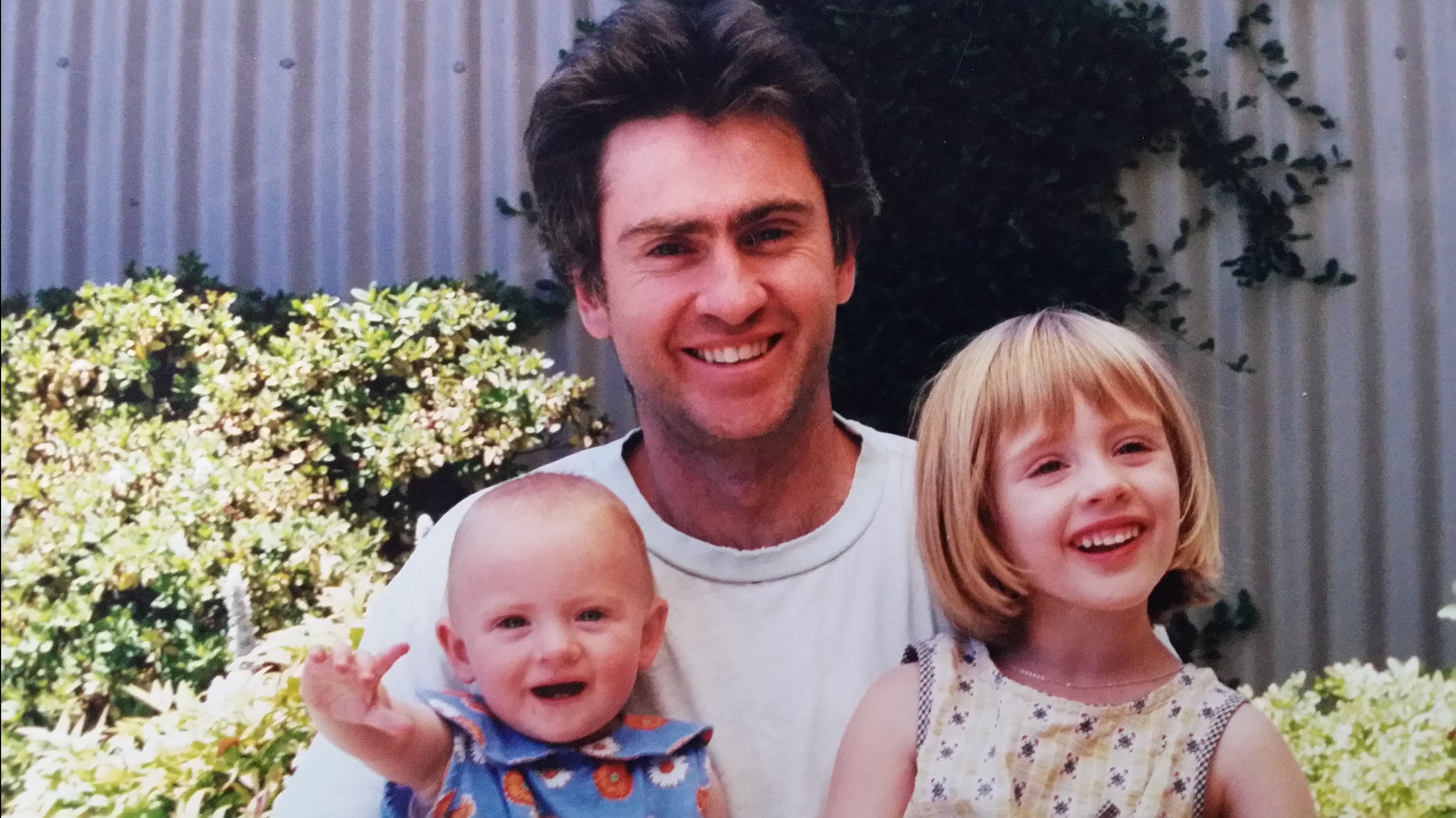 Father with two daughters.