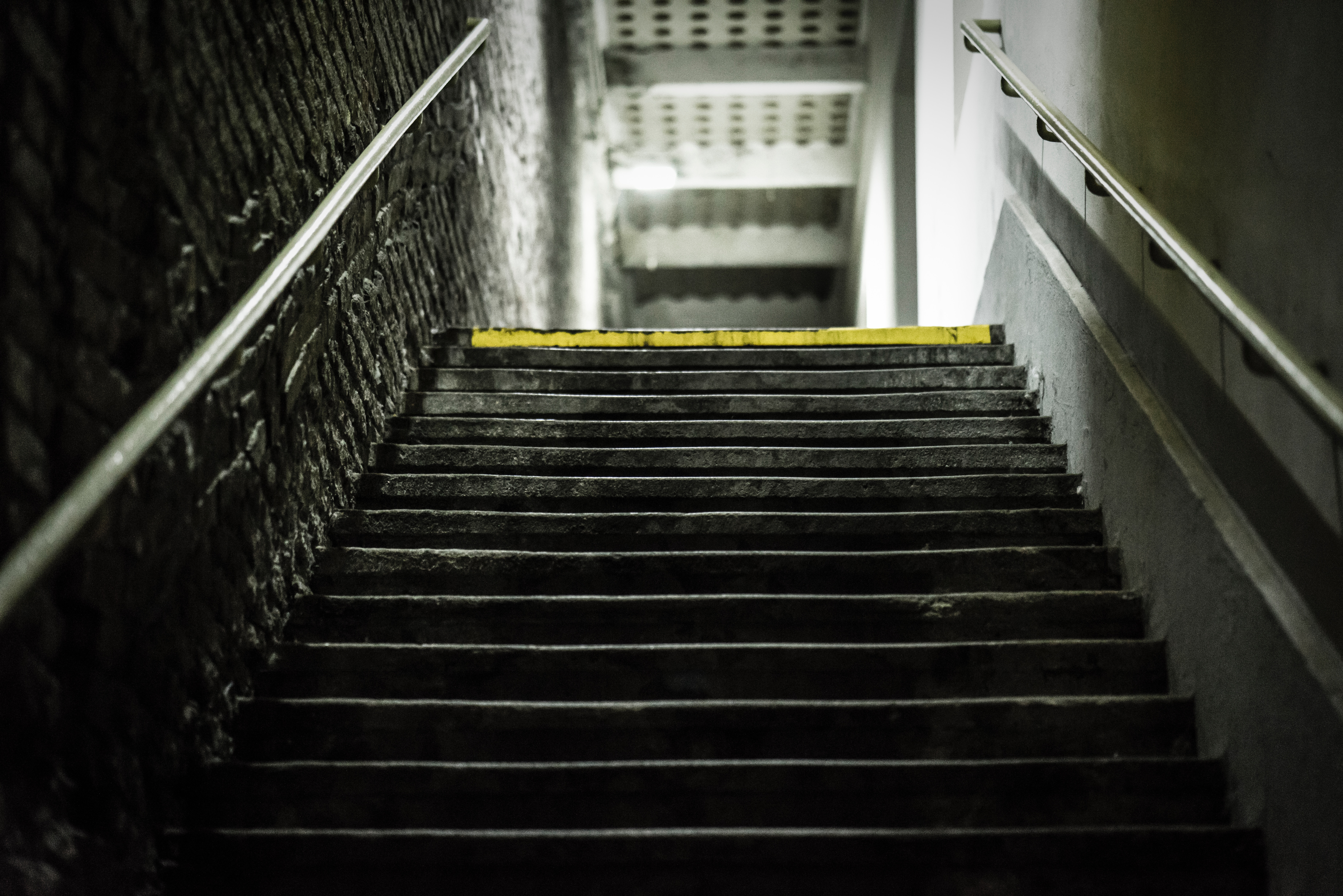 Grey stairs.